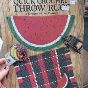 Sue Penrod Watermelon Crochet Throw Rug